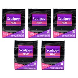 Sculpey Premo Sculpting Compound Oven-Bake Clay – Black Clay - Great for School and Art Projects – 2 Ounce (Pack of 5)