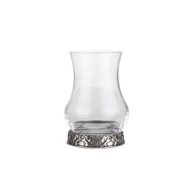 A E Williams Scottish Thistle Flower Whisky Tasting Glass Set with Pewter Base | Heavy Bottom Design | Large Dram Glasses for Perfect Party Gift
