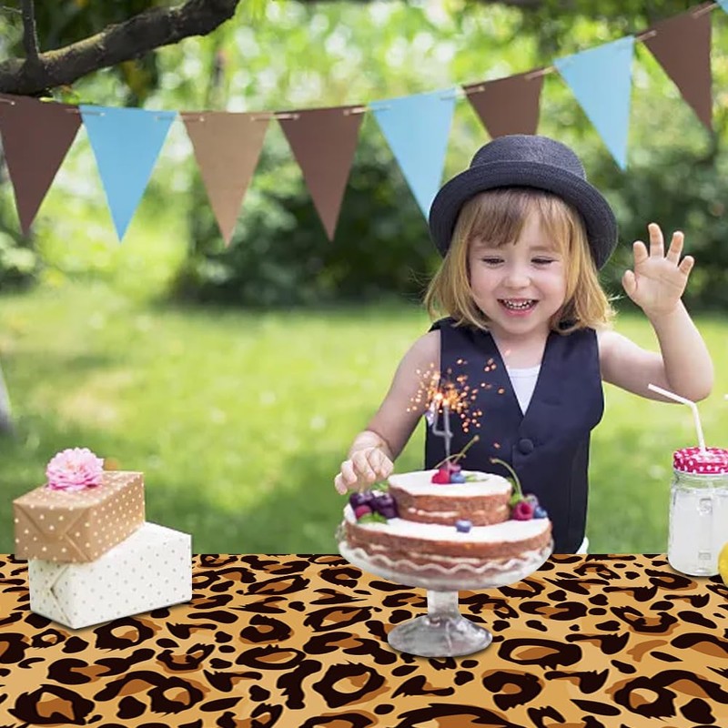 Leopard Print Tablecloth Rectangular Table Covers Disposable Party Decorations Table