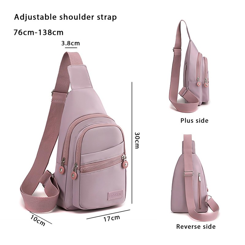 MEMOFYND 1 Piece Sling Chest Bag, Waterproof Nylon Shoulder Bag,
