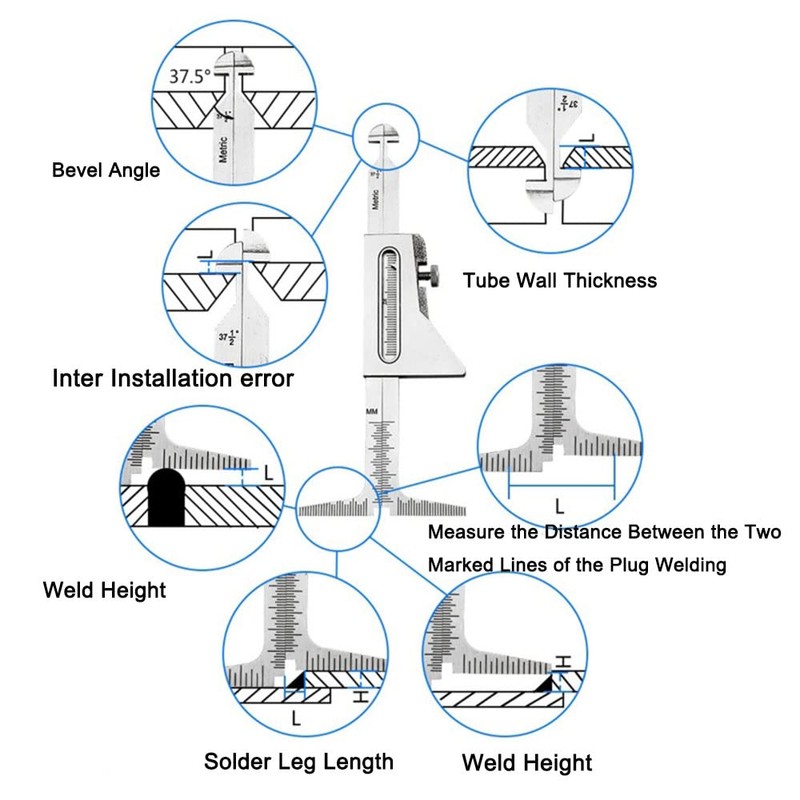 Hi-lo Welding Gauge Meter Test Ulnar Inspection Stainless Steel Gauge