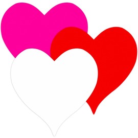 180 Pieces Heart Cutouts Paper Hearts Cut Outs Heart Shape Cards 6 Inches Valentine's Day Paper Cutouts for Love and Peace School Craft Valentine's Day Decor(red, Pink and White)