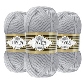 Lavita Chells Soft Acrylic Yarn Bundle - 3 Pack of 100gr/3,5oz Crochet Yarn for Crocheting and for Knitting Sweaters, Scarves, Accessories & Home Decor - Non-Scratchy Knitting Yarn, 555 Yard