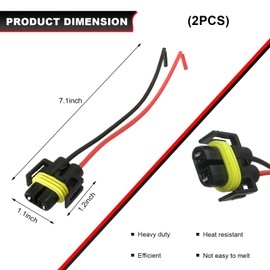 ZNDAW 2PCS H8 H9 H11 Car Female Adapter Wiring Harness Sockets Wire, Car Lampholder Wire Connector for Headlights or Fog Lights, Headlight Wiring Harness Connector Replacement