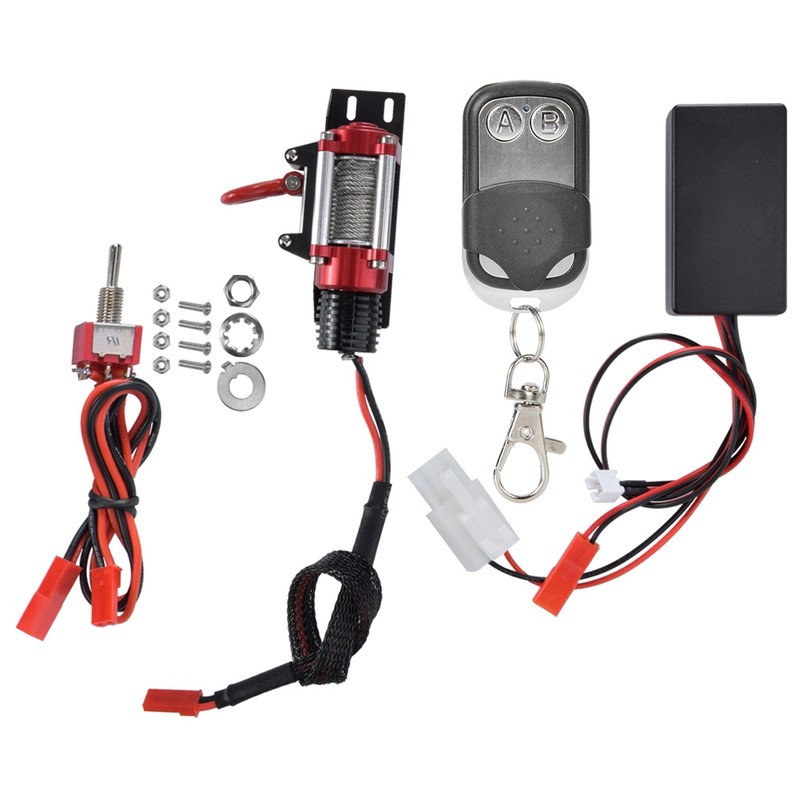 RC Car Metal Winch with Remote Controller Accessories fit for