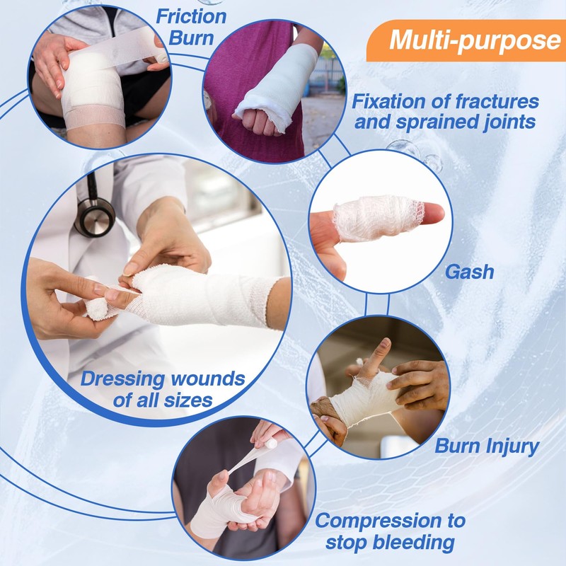 MAQIHAN 15PACK Gauze Rolls Bandages - 3 in x 4.9