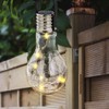 Solarlampe Solarleuchte Gartenlampe Hängelampe Dekoleuchte Terrasse, IP44 Akku, Edelstahl Glas