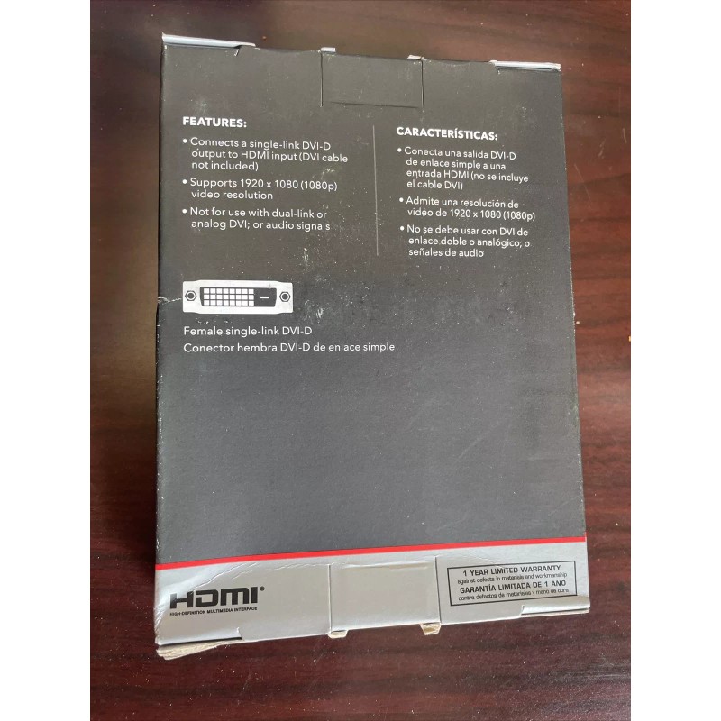 Rocketfish RF-G1173 1080p DVI-D To HDMI Adapter