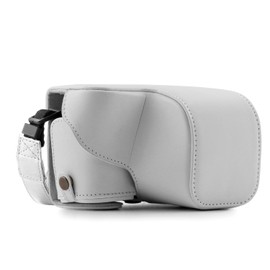 MegaGear MG864 Sony Alpha A6300, A6000 (16-50 mm) Ever Ready Leather Camera Case and Strap - White