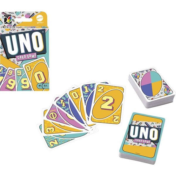 Mattel Games UNO Iconic Series 1990s Matching Card Game Featuring Decade-Themed Design, 112 Cards for Collectors, Teen & Adult Game Night, Ages 7 Years & Older