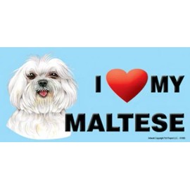 I (Heart) Love my MALTESE CUTE Car Fridge Dog Magnet 4x8 USA NEW Waterproof