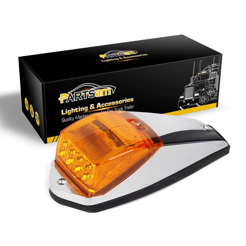 Partsam 5PCS Truck Cab Marker Light 17 LED Amber Top