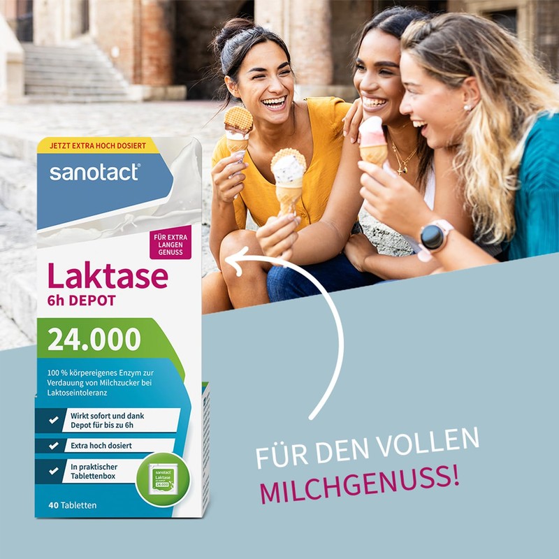 sanotact Lactase 24,000 6h DEPOT (6 x 40 lactase tablets)
