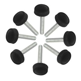 M4 x 16 Male Thread Knurled Screw Hand Tightening Screw Black Plastic Handle Knob Clamping Screw Pack of 20