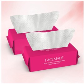 FACEMADE 100 Unidades(2 Paquetes)De Toallitas Faciales Desechables, Toallitas Faciales Ultragruesas Desechables, Toallas Faciales Limpias Para Desmaquillar, Cuidado De La Piel, Certificadas Por El Usd