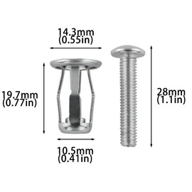 Jack Nuts DGHAOP 10pcs Galvanized Carbon Steel Petal Nuts M5x25 Car Metal Screw Petal Nuts with Screw for Hollow Wall Iron Skin