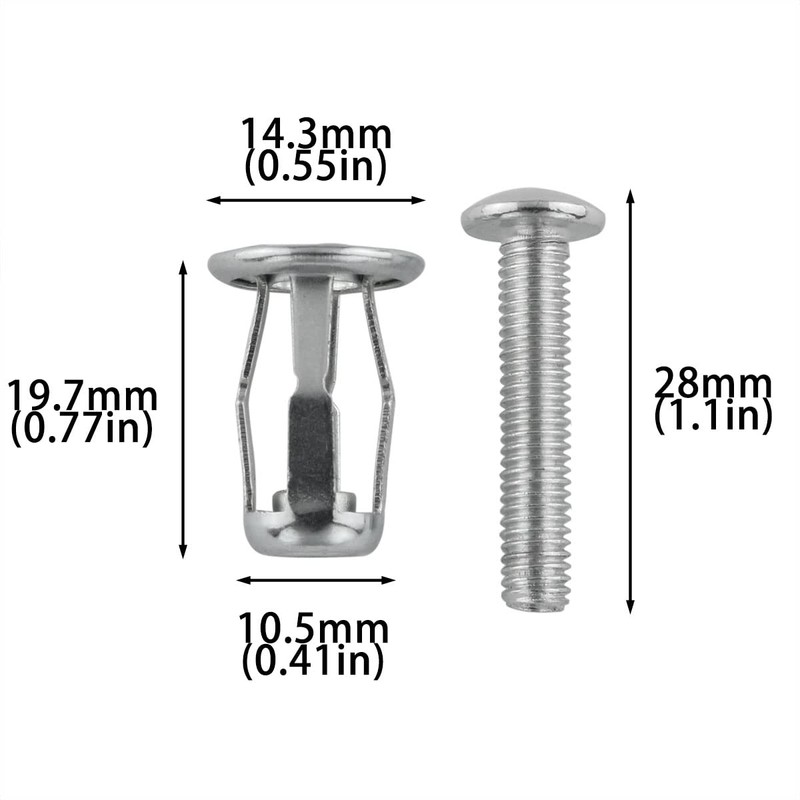 Jack Nuts DGHAOP 10pcs Galvanized Carbon Steel Petal Nuts M5x25