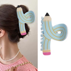 Pencil Hair Clips for Women Girls Back to School Blue Pencil Hairpins Teacher Barrettes Hair Accessories Pencil Hair Barrettes Alligator Clips Party Decor