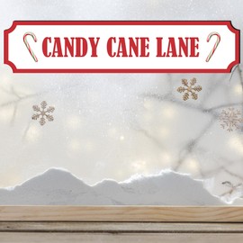 Candy Cane Lane Christmas Street Sign - Transform Your Space with Enchanting Holiday Decor - Wall Art - Festive Home Decoration Signage (Medium 390mm x 85mm, Mdf Wood Indoor Use Only)