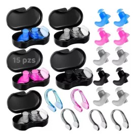 Veraly 15pz Tapones Oidos Natacion Y Clips Silicona Reutilizable