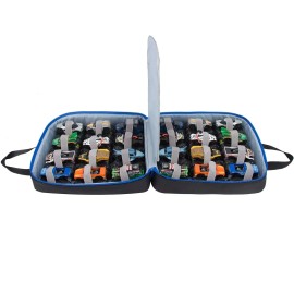 KISLANE Carrying Case for 24 Monster Jam Trucks, Kids Toy Truck Storage Compatible wi...