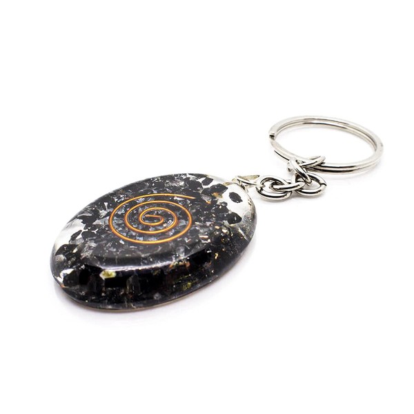 Ayana Crystals Piezo Electric Orgonite Keychain – Handmade Genuine, Ethically Sourced Black Tourmaline Healing Crystals for Positive Energy and Spiritual Balance