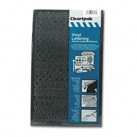 Chartpak: Letras/números de vinilo prensado, 1/2 alto, negro, se vende en 2 paquetes de 1 – / – Total de 2 cada uno.