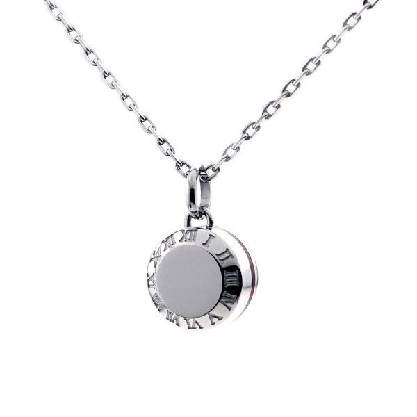 Jewel of Memory Cremation Pendant Necklace Memorial Urn Memorial Urn Stainless Steel 316L Mens Womens with 2 Chains, Red Thread, Roman Numerals, Round