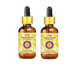 dve herbes dve herbes Pure Coconut Oil (Cocos nucifera) with Glass Dropper Cold Pressed (Pack of two) 100ml X 2 (6.76 oz)