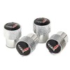 West Coast Corvette/Camaro C7 Corvette Crossed Flags Logo Aluminum Valve
