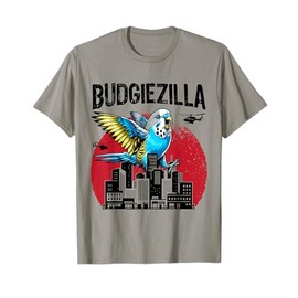 Budgiezilla Funny Parakeet Budgie Budgerigar Bird Lover T-Shirt