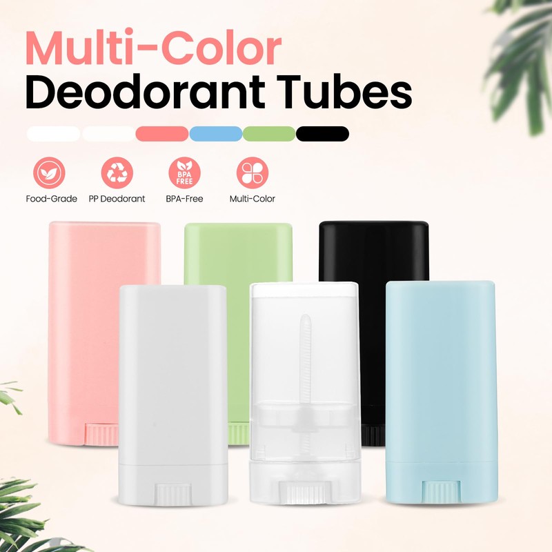 50-Pack Empty Deodorant Containers for Homemade - 0.5 oz/15ml Oval