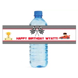 My Wonderful Labels 100 Race Car Kids Party Water Bottle labels Birthday Decor Party Easy to Use