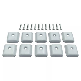 Full Spectrum Parts (10) White RV Camper Trailer Flat End Cap for Vinyl Trim Molding 1" and Screws