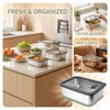 3 Pcs Stainless Steel Food Storage Containers with Glass Lids,