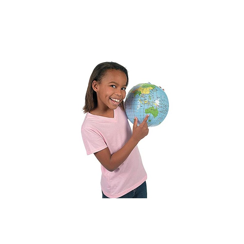 Inflatable World Globe Beach Ball 9"