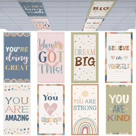 Retisee 8 Pcs Fluorescent Light Covers with 64 Magnets 4 x 2 Feet Motivational Magnetic Classroom Ceiling Light Covers Filter for Home Office School Classroom Decor