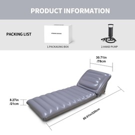 Hantaiwan Japanese Futon Floor Mattress - 8.26" Thick Foldable Sleeping Pad with Pump, Adjustable Single Floor Bed, Ideal for Camping, Reading & Japanese Style Rooms (Light Gray)