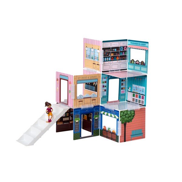 Wonderhood Corner Shops - Customizable Design, Building and Play Set - Best Gift for Creativity, Learning and Fun