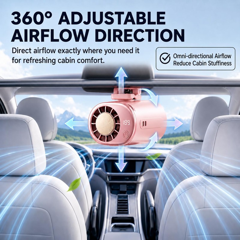 Clip on Fan, 360° Rotate Wearable Mini Fan, 199 Speeds