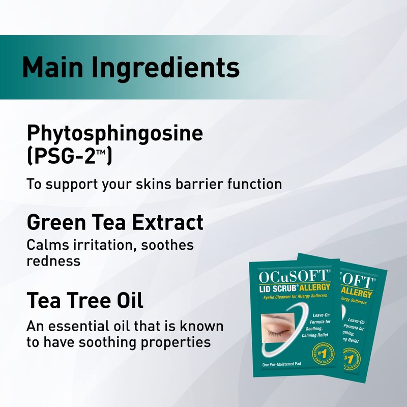 OCuSOFT Lid Scrub Allergy Eyelid Cleanser 30CT