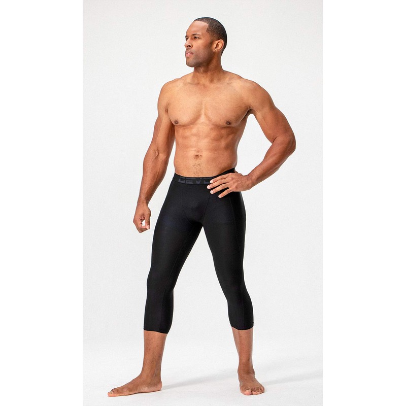 DEVOPS 2 Pack Men's 3/4 Compression Pants Athletic Leggings with