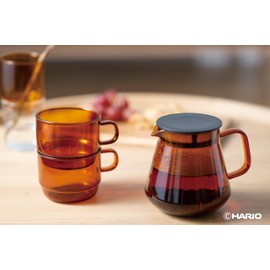 Hario Color Glass Coffee and Tea Server, 600ml Amber