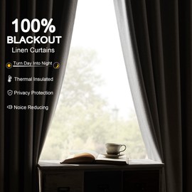 Blackout Curtains 24 Inch Long for Bedroom, Oatmeal 2 Panels Set