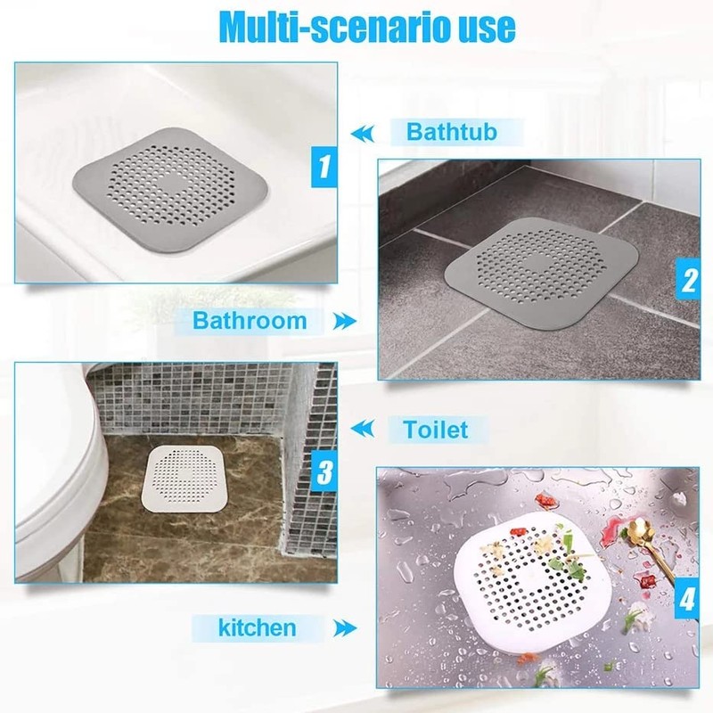 Peidesi Shower Drain Covers Silicone Tube Drain Hair Catcher Stopper