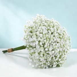 40 Pcs Babys Breath Artificial Flowers,White Fake Baby Breath Flowers，Real Touch Faux Flowers Gypsophila for Wedding Party Bouquet Floral Arrangement Home Decor