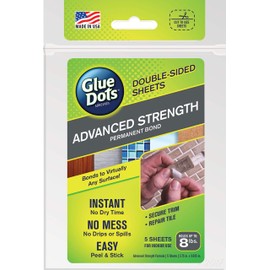 Glue Dots Advanced Strength Permanent Double-Sided Adhesive Sheets, 5 Sheets (37030)