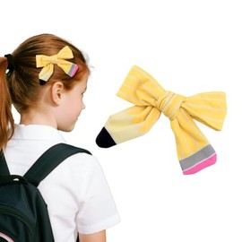 Pencil Hair Clip Bow for Girls Kids Back to School Hair Bow Clips for Girls Teachers First Day of School Gifts Hair Bow for Kindergarten Teachers Appreciation Christmas Gift from Mom Dad