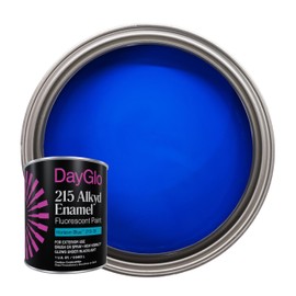 DayGlo Fluorescent Solvent-Based Alkyd Enamel Paint – Horizon Blue 215-19, High Visibility Neon Color for Interiors, Crafts, Safety, and DIY Applications, Quart
