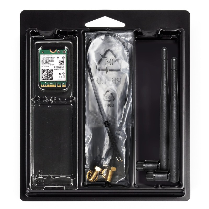 ASRock Intel WiFi 6E AX210 Module & Antenna Cable Set